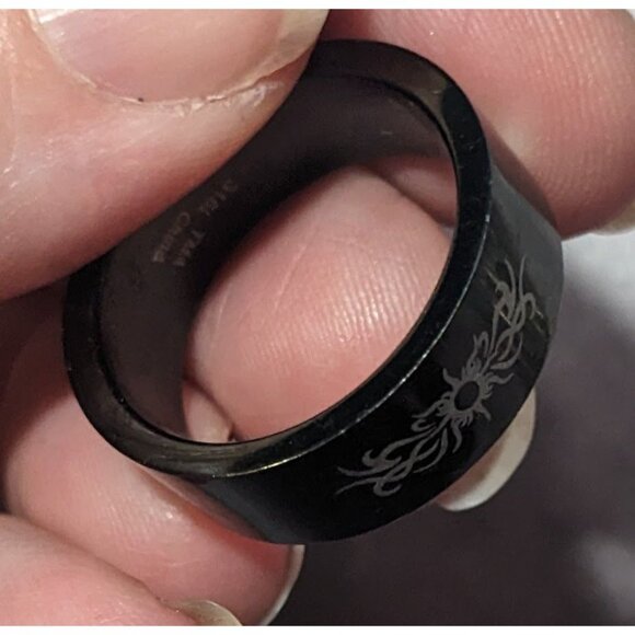 Black Stainless Steel Tribal Sun Design 316L Ring Size 10 1/2 - Picture 16 of 16